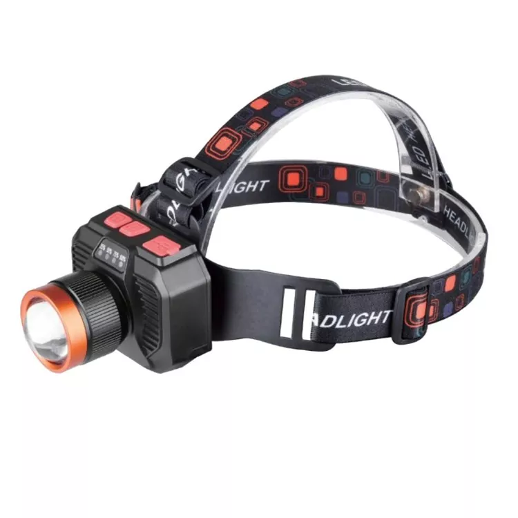 Lampada frontale laser bianca da 20 W ricaricabile con doppia batteria 18650