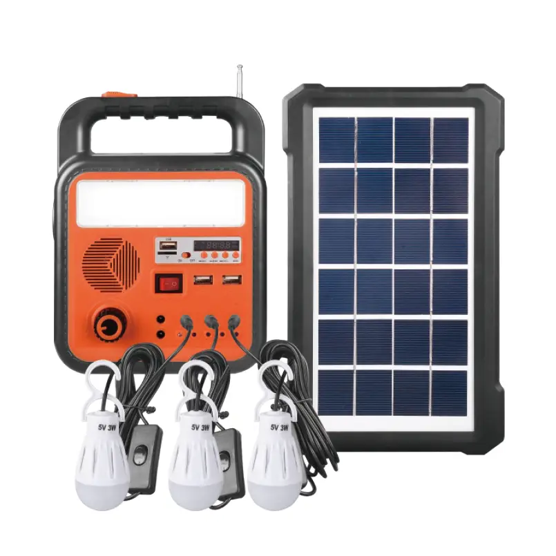 Kit stazione di energia solare LED da 5 W ricaricabile
